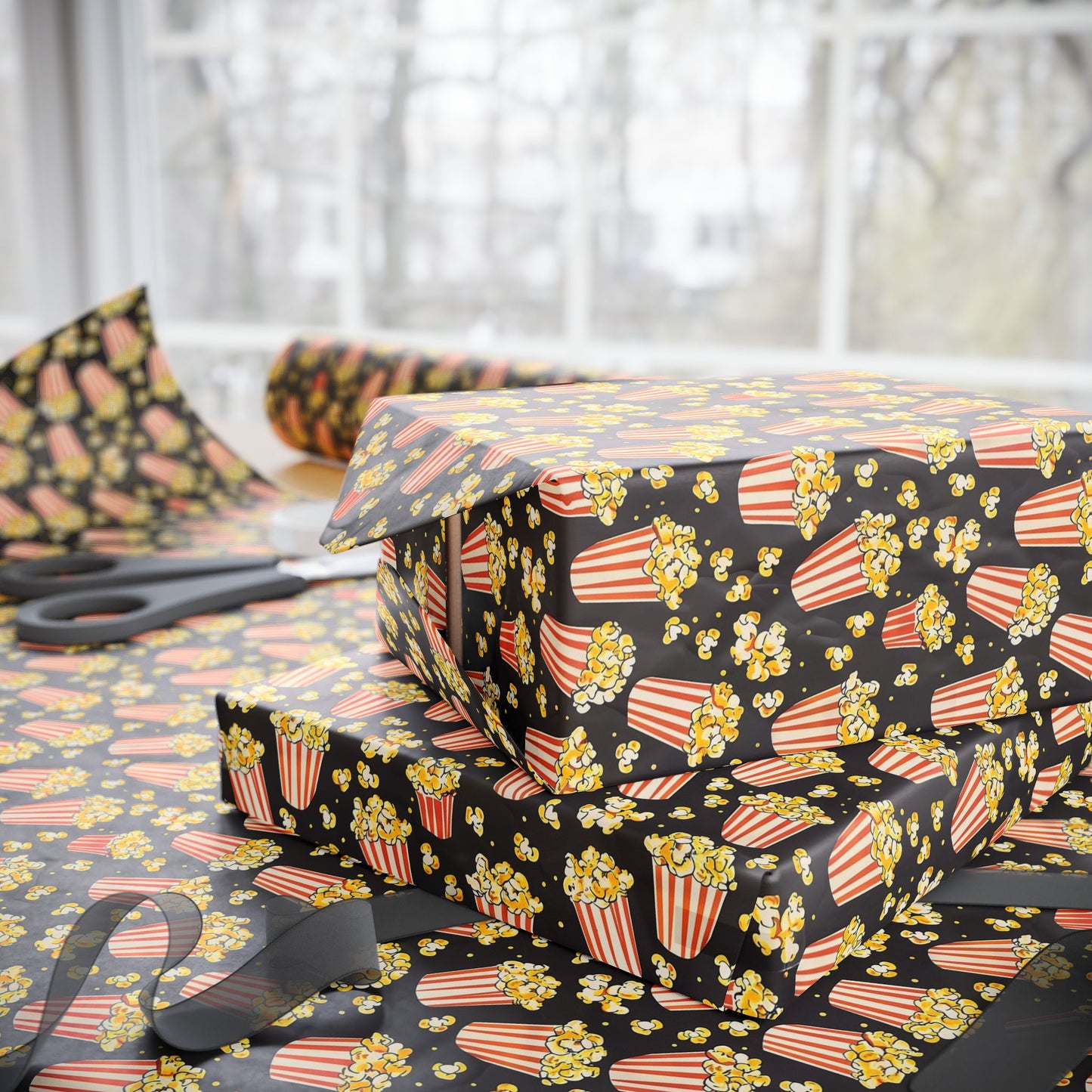 Movie Theater Butter Popcorn Gift Wrapping Paper